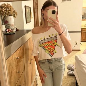 SMALL white comfort colors cropped tee